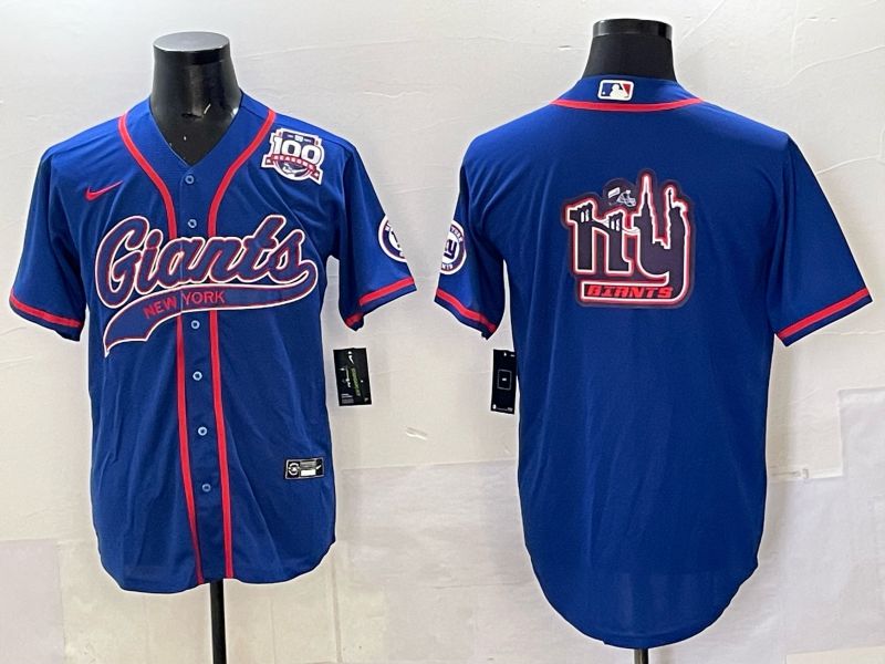 Men 2025 New York Giants Blank Blue Joint Name Nike Limited NFL Jersey style 06->new york giants->NFL Jersey